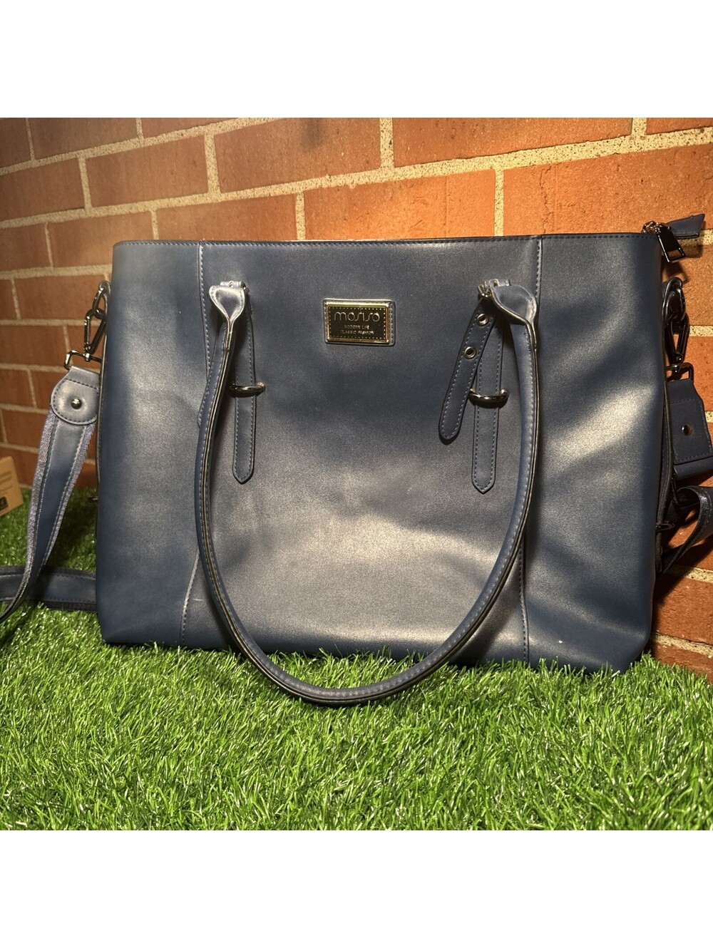 MOSISO | Leather Laptop Tote Bag for Women 13 13.3 15 16 inch Messenger Handbag
